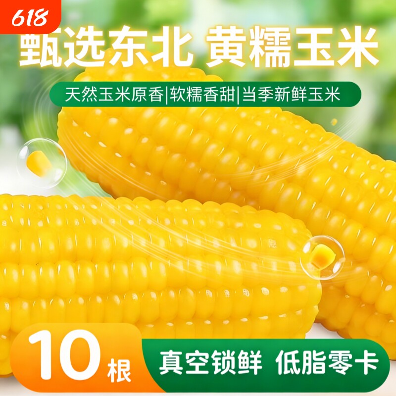 东北黄糯玉米非转基因减脂减肥低脂粗粮代餐早餐新鲜糯玉米真空装