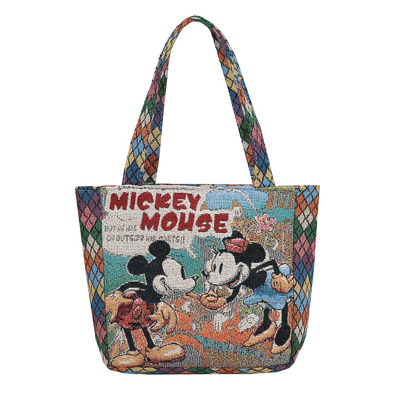 日韩新款刺绣女包饭盒包晨练买菜购物袋时尚个性潮包手提包手机包