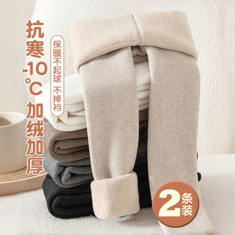 女童宝宝竖条纹加绒加厚打底裤