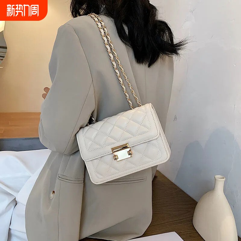 菱格链条小包包女包2026网红新款潮时尚女包百搭ins单肩斜挎包