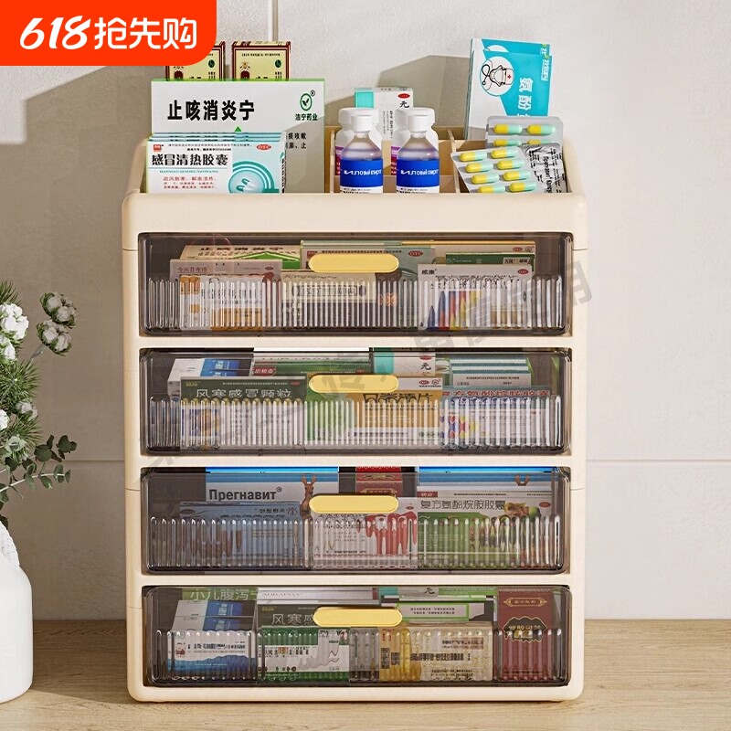 医药箱家庭装大容量抽屉式家用分类层医疗包大号放药物品收纳盒柜