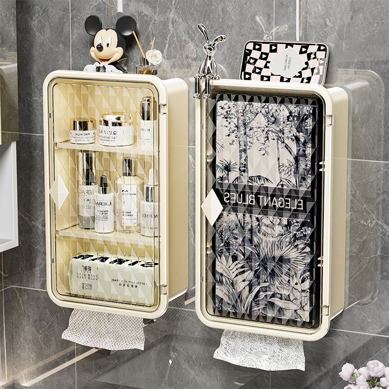 卫生间厕纸盒厕所纸巾盒免打孔卫生纸置物架壁挂式专用卫生巾收纳