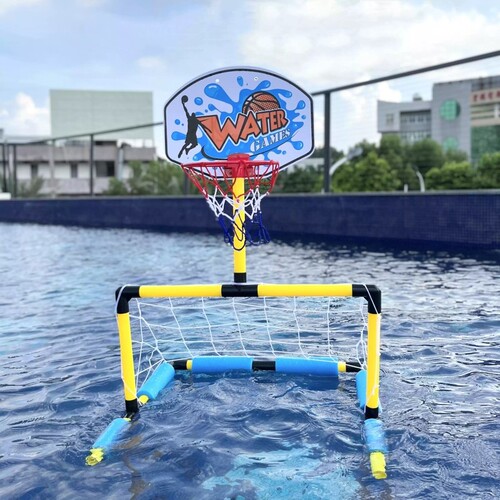 水上娱乐设备儿童投篮篮球框泳池玩具足球门男孩水上乐园戏水夏日
