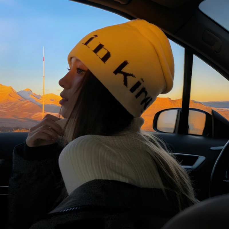 针织帽子女日系大头围显脸小旅游户外徒步时尚毛线堆堆帽登山冷帽