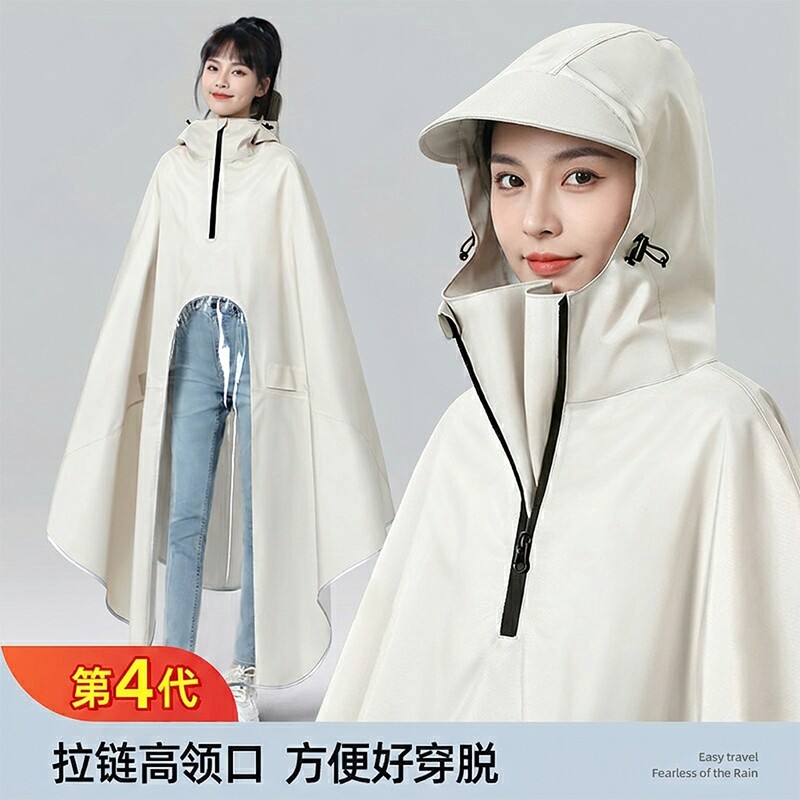 雨衣电动车全身暴雨加大加厚男女单双人高领口拉链防水电瓶车雨披