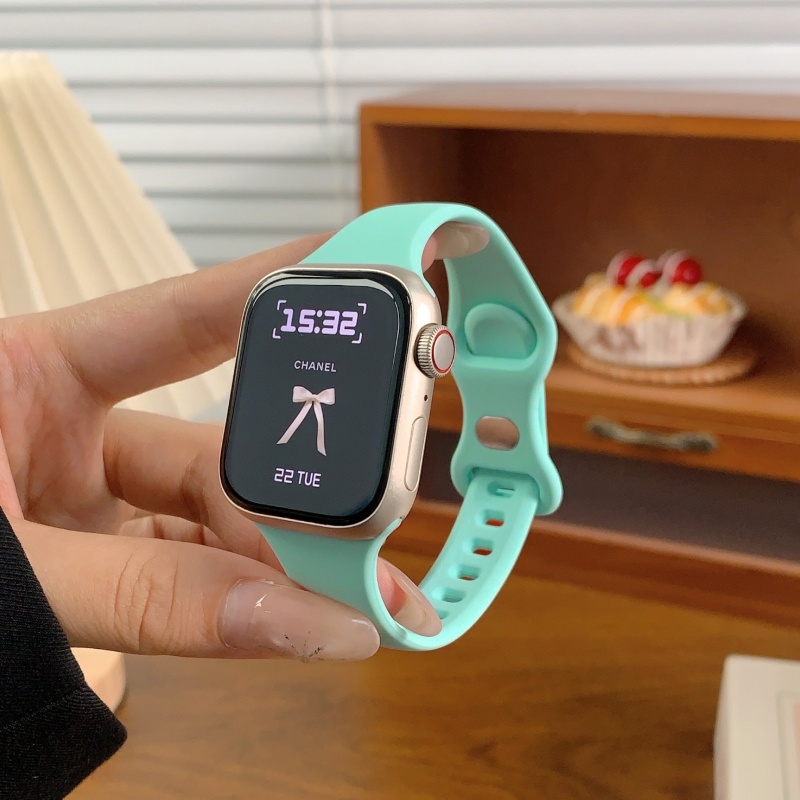 适用于苹果手表表带S11代硅胶applewatch10硅胶个性S8新款手表S7腕带8可爱SE3高级感7小众S6夏季ultra3男运动