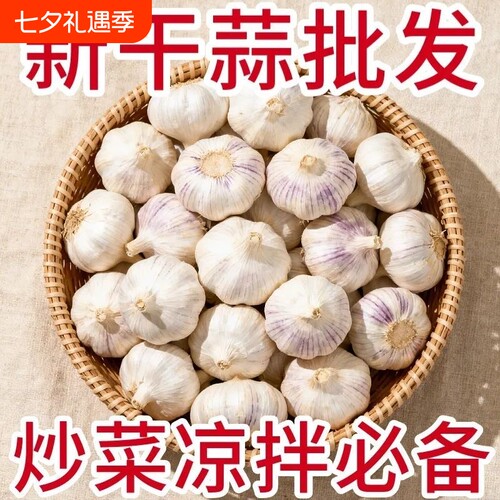 2026金乡大蒜新干蒜山东紫皮大蒜农家自种多瓣蒜干蒜整箱包邮批发