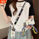 手机挂绳斜挎可背挂脖绳手机壳链带子背带斜背吊绳结实挂饰宽版 防丢失神器多功能贴片夹片可调节万能钥匙挂链