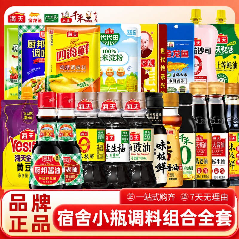 海天调料组合小瓶宿舍油盐酱醋学生套装生抽蚝油酱油鸡精调味料
