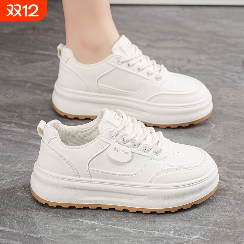 踩屎感厚底小白鞋女款网鞋2025秋季爆款学生透气休闲运动ins板鞋