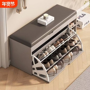 实木换鞋凳现代翻斗收纳凳软包坐垫入户鞋架家用长条凳储物简易