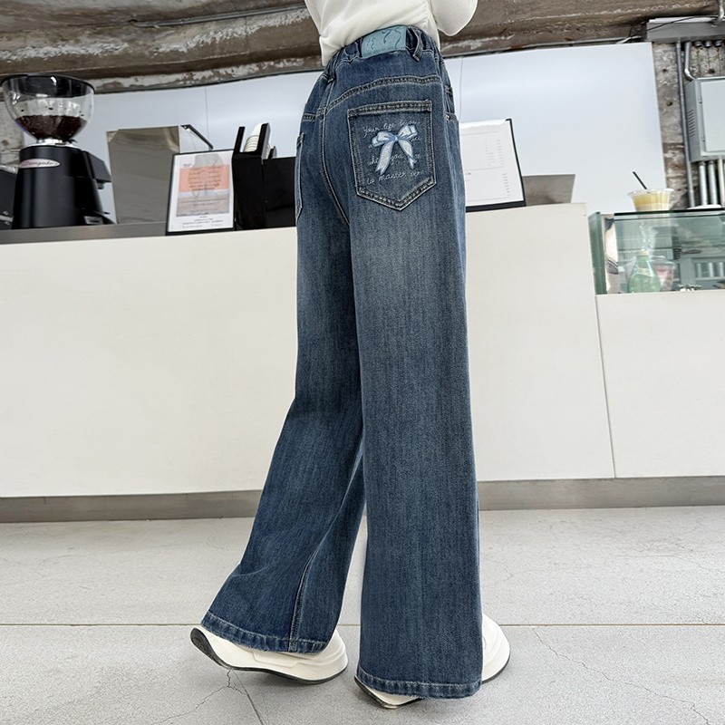 女童牛仔裤春装2026新款长裤大童女孩休闲阔腿长裤儿童秋季裤子潮,童装/婴儿装/亲子装,裤子,淘宝优惠券,粉丝福利购,淘宝优惠卷