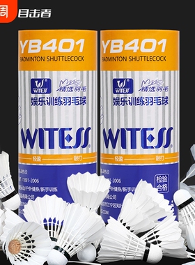 WITESS目击者羽毛球耐打3只装耐用耐打王羽毛球训练球专用YA401