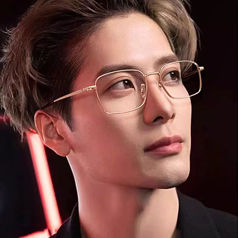 金丝眼镜男款潮时尚斯文败类高级感痞帅眼镜框复古无度数平光镜女