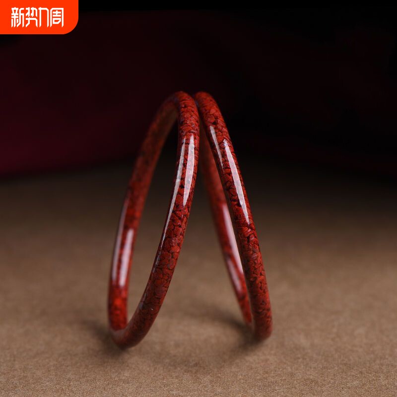 原矿朱砂手镯本命年女晶体手串镯子平安叮当镯女士母亲节礼物礼品