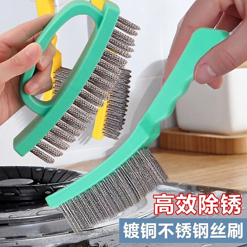钢丝刷清洁丝刷不锈钢不锈钢丝镀铜除锈缝隙塑料烧烤刷子清洁刷