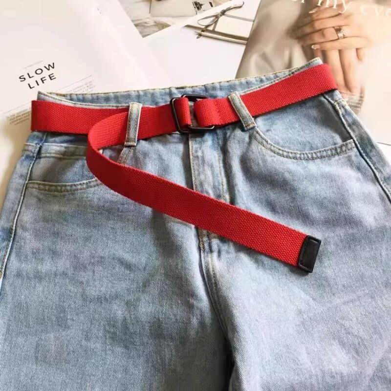 2025年马年本命年红腰带帆布属蛇男士学生时尚牛仔裤裤带皮带女款