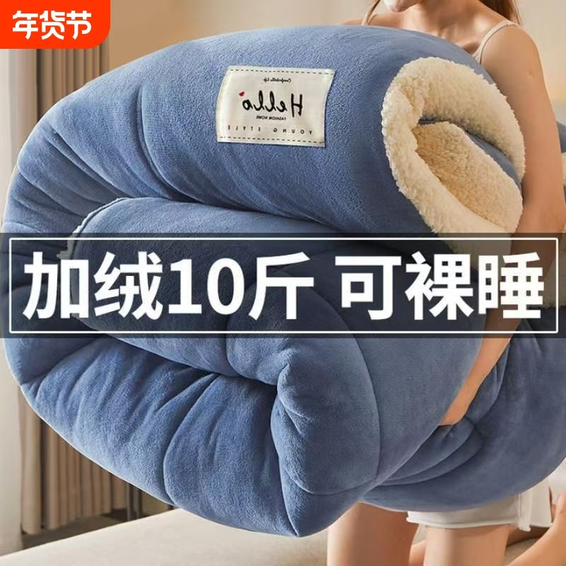 冬被芯牛奶绒加厚保暖冬季珊瑚绒被褥被子单人宿舍羊羔绒棉被10斤,床上用品,化纤被,淘宝优惠券,粉丝福利购,淘宝优惠卷