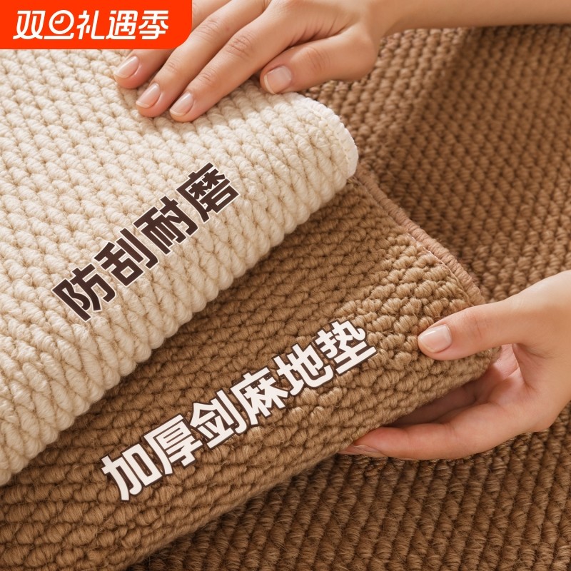 防猫抓地垫入户门垫进门高级仿剑麻客厅地毯门口玄关可裁剪耐脏垫