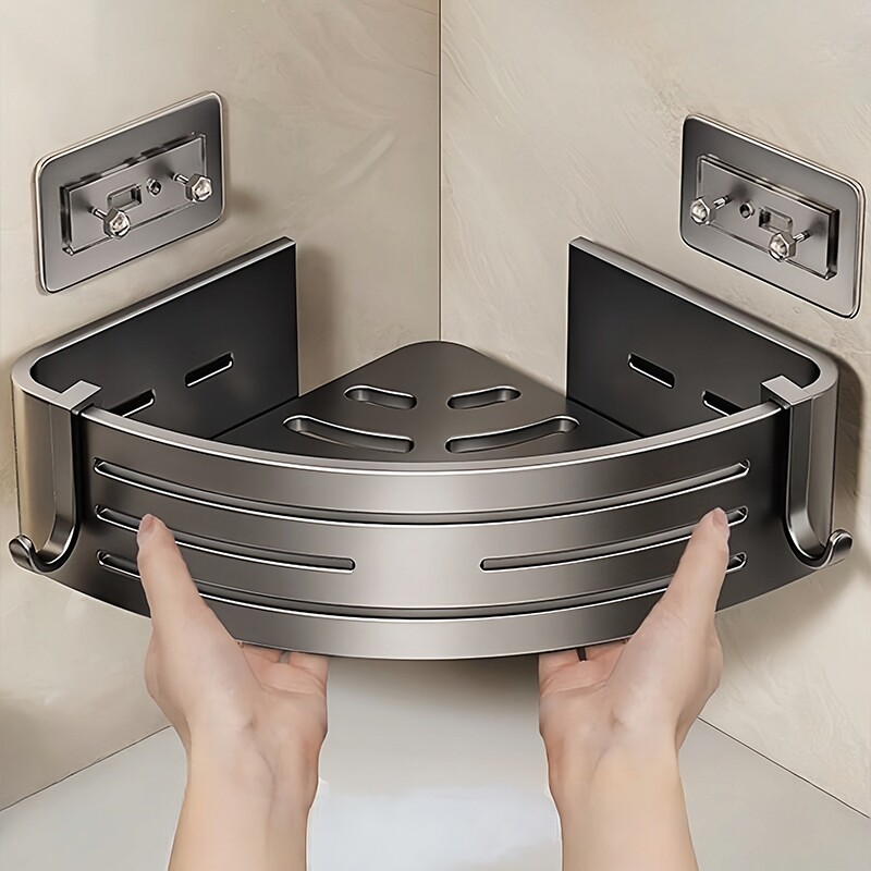 卫生间置物架浴室三角架子免打孔壁挂墙上厕所洗手间洗漱台收纳架