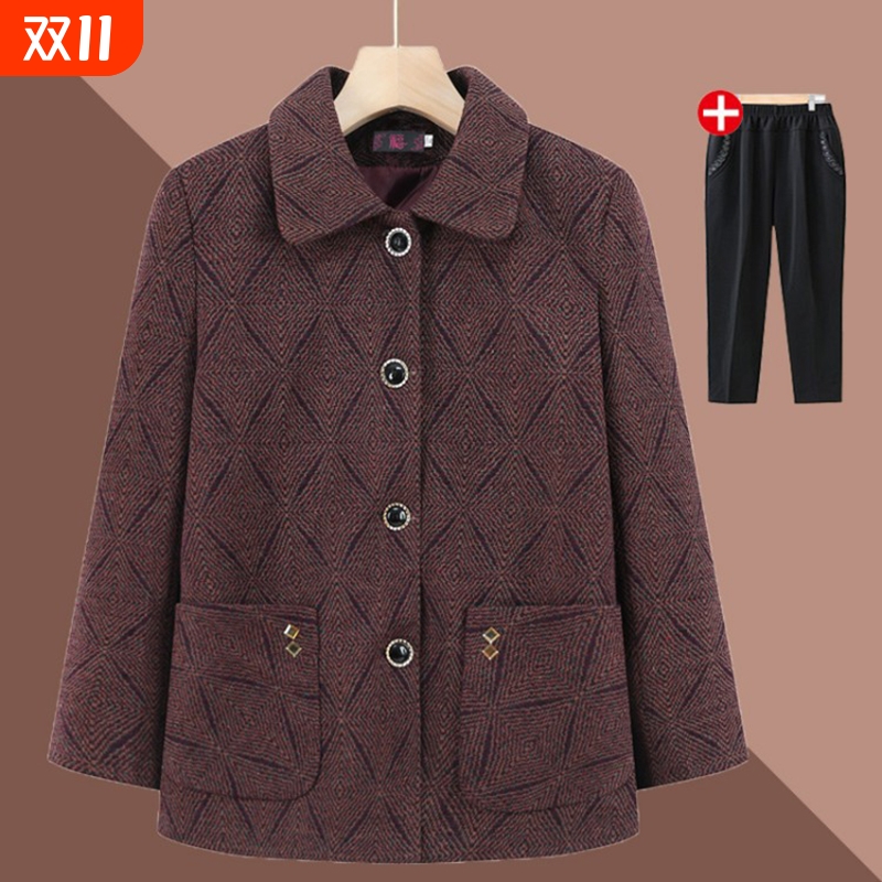 奶奶春装薄款单外套中老年人女装上衣老太太秋季宽松夹克妈妈衣服