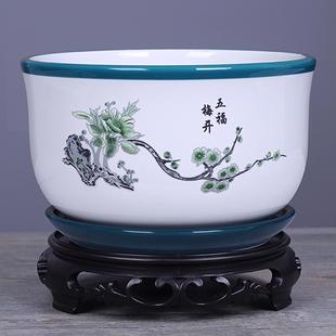 陶瓷花盆大口径中式 清仓 古典阳台桌面盆栽室内外发财树专用盆特价