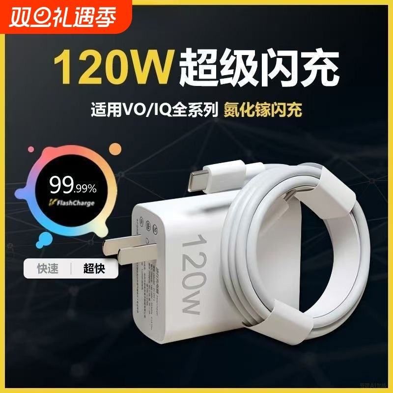 适用VIVOIQOO12 11 10 9Pro充电器120超级闪充W适用iqooneo7se 8pro快充头iqooz7 8 9x闪充套装6A双type-c线