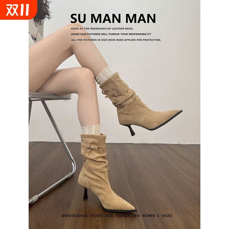 尖头细跟短靴女|131人收藏