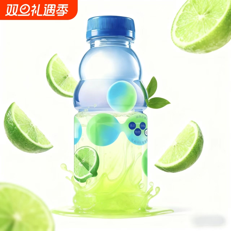 mizone青柠口味400ml*6瓶迷你小瓶维生素饮料补充维C补水柠檬白桃