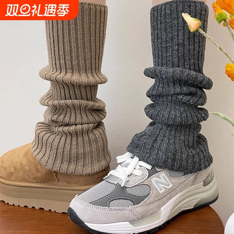 袜套堆堆袜子女秋冬季加厚保暖小腿袜棉袜冬配雪地靴羊毛长袜中筒