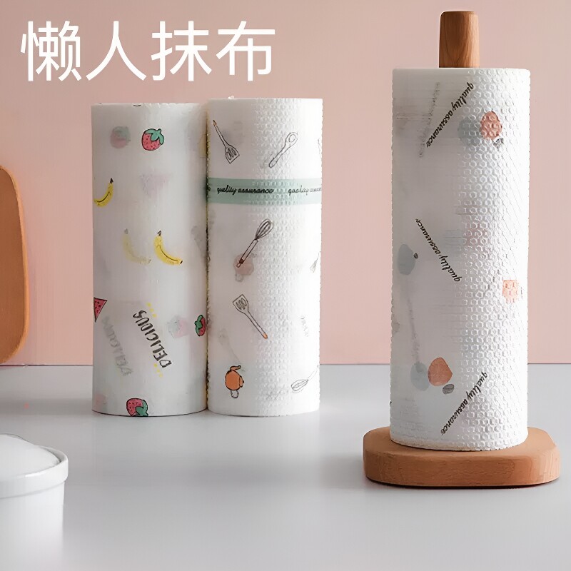 懒人抹布一次性洗碗布家务清洁厨房擦桌子无纺布巾干湿两用印花