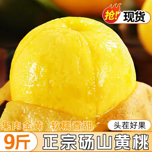 正宗砀山黄桃新鲜蜜桃子当季现摘黄肉脆甜大果锦绣时令水果整箱
