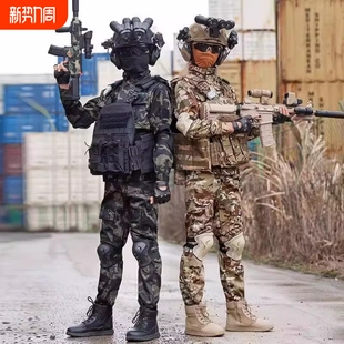 户外女孩军训服 春秋冬季 迷彩服套装 儿童加厚三角洲威龙男童套装