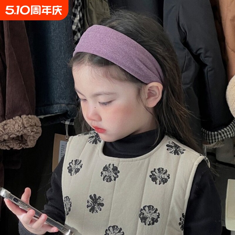 韩系紫色2026新款宽边发箍儿童碎发不勒头女孩发饰女童头饰头箍女