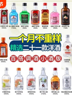 便利店小瓶基酒白兰地伏特加威士忌50ml调酒套装基酒微洋酒百搭
