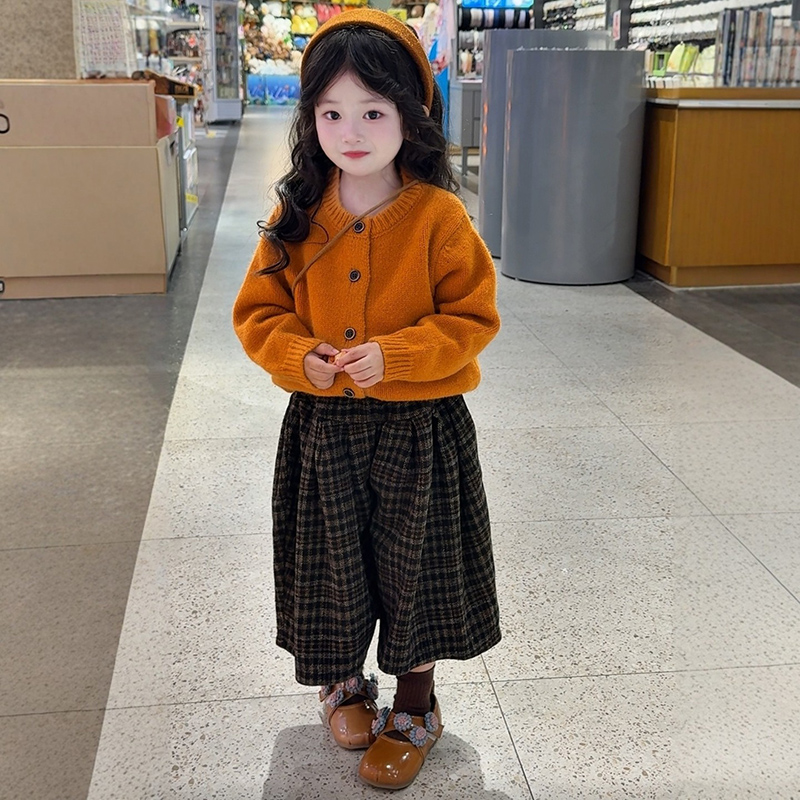 女童针织外套春秋2025秋冬童装韩范洋气女宝宝时髦毛衣开衫上衣潮