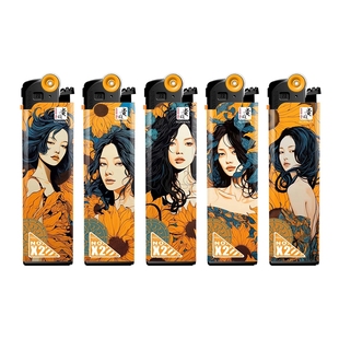 一次性打火机砂轮贵族火石充气创意个性气体滑轮静音50支耐用家用