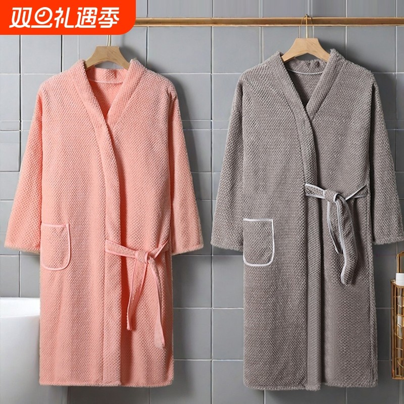 新款浴巾浴袍浴裙秋冬男女情侣浴衣全身长袖宽松吸水速干洗澡睡袍