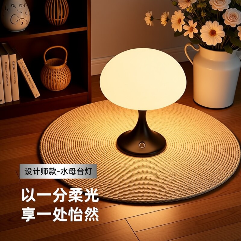 水母台灯落地复古客厅充电轻奢高级感氛围灯主卧室床头触摸小夜灯