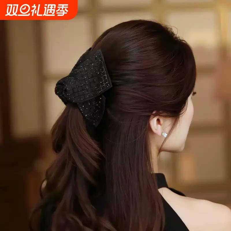 路易斯星语马尾夹后脑勺发夹女赫本风优雅气质半扎发抓夹头饰发卡
