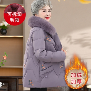 奶奶冬装加绒棉服中老年人棉袄加厚女装妈妈保暖棉衣老人外套实用