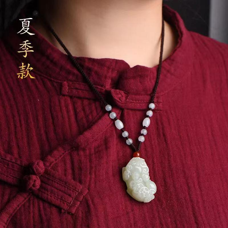 貔貅吊坠男玉石招财玉石挂件招财纳福背财小貔貅款情侣款本命年款