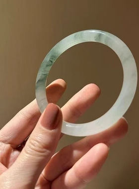 爆款新疆平替天山翠仿玉手镯子冰糯种冰翠半山水飘高级感翠手镯