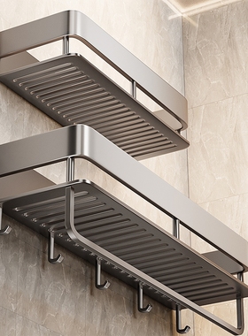 壁挂式卫生间厕所置物架加高免打孔挂墙上洗手间洗漱台高端收纳架