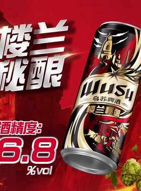 乌苏啤酒楼兰330ml*12罐装啤酒