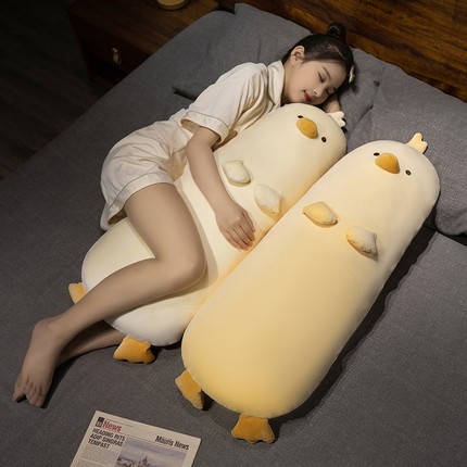 超软睡觉长条抱枕小黄鸡女生靠枕儿童安抚侧睡夹腿枕头可拆洗床头