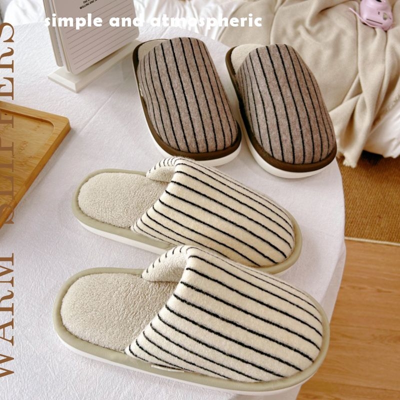 地板棉拖鞋秋冬季毛毛绒情侣女款家居家用软底静音室内防滑保暖男