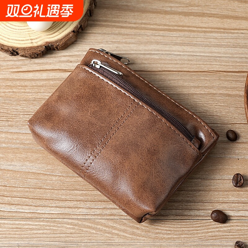 手工真皮小零钱包名片卡包小巧简约拉链驾驶证包公交卡钥匙硬币包