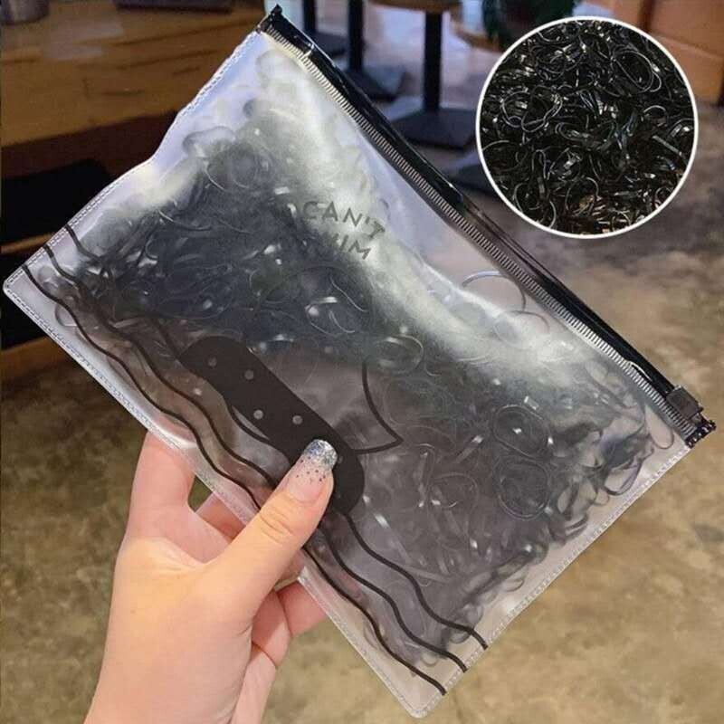 扎头发头绳皮筋橡一次性发圈发绳小清新头饰品女扎头黑色