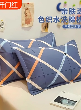枕套一对装枕头套成人男女枕芯套加厚枕罩忱头套48x74cm宿舍